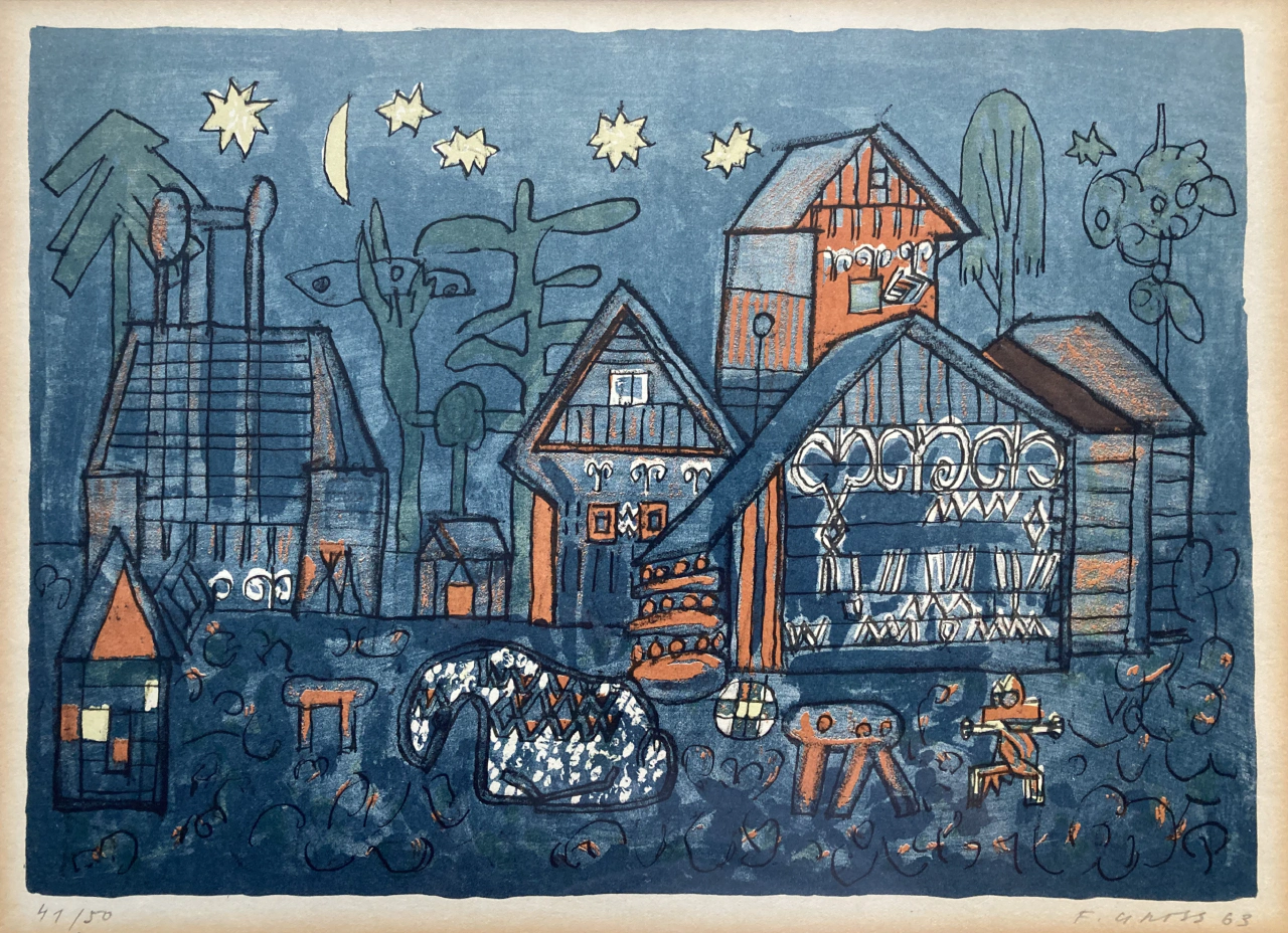 Lithograph by František Gross (1909-1985)