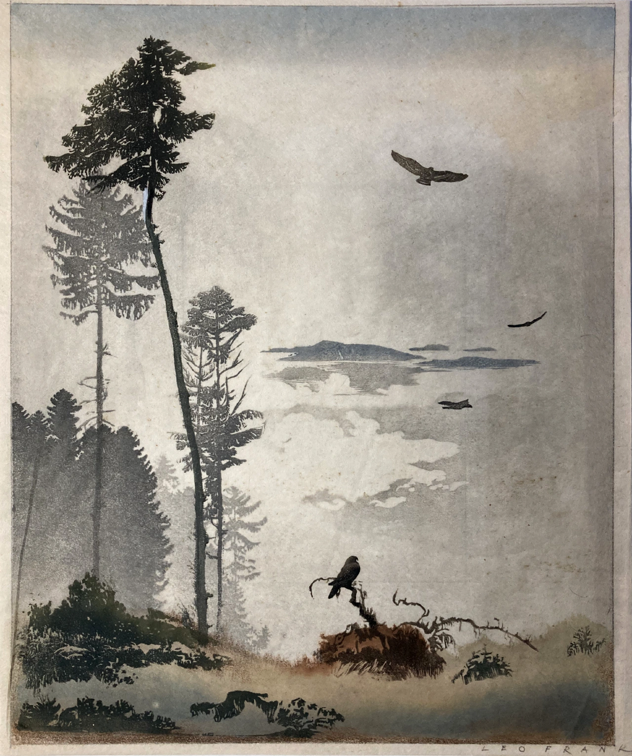 Colour woodcut from Leo Frank (1884-1959)