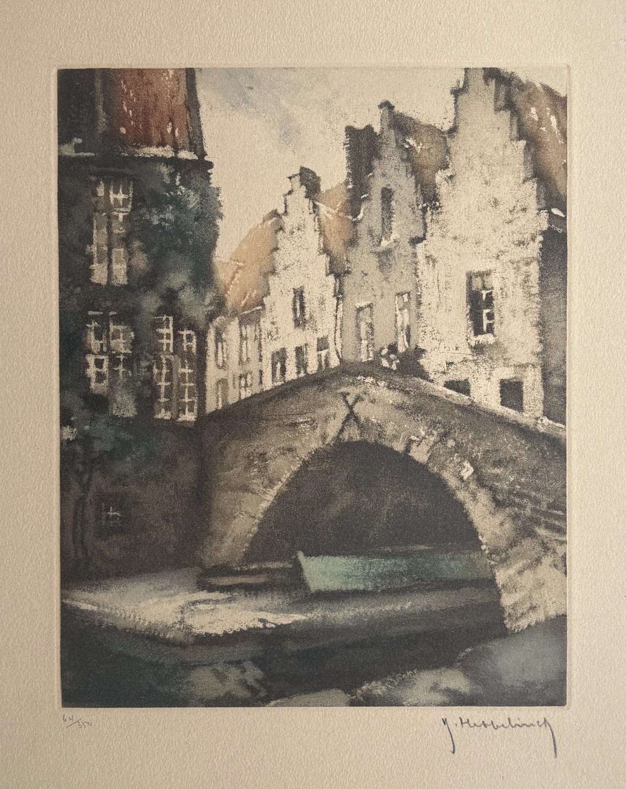 Lithograph by von Roger Hebbelinck (1912-1987)