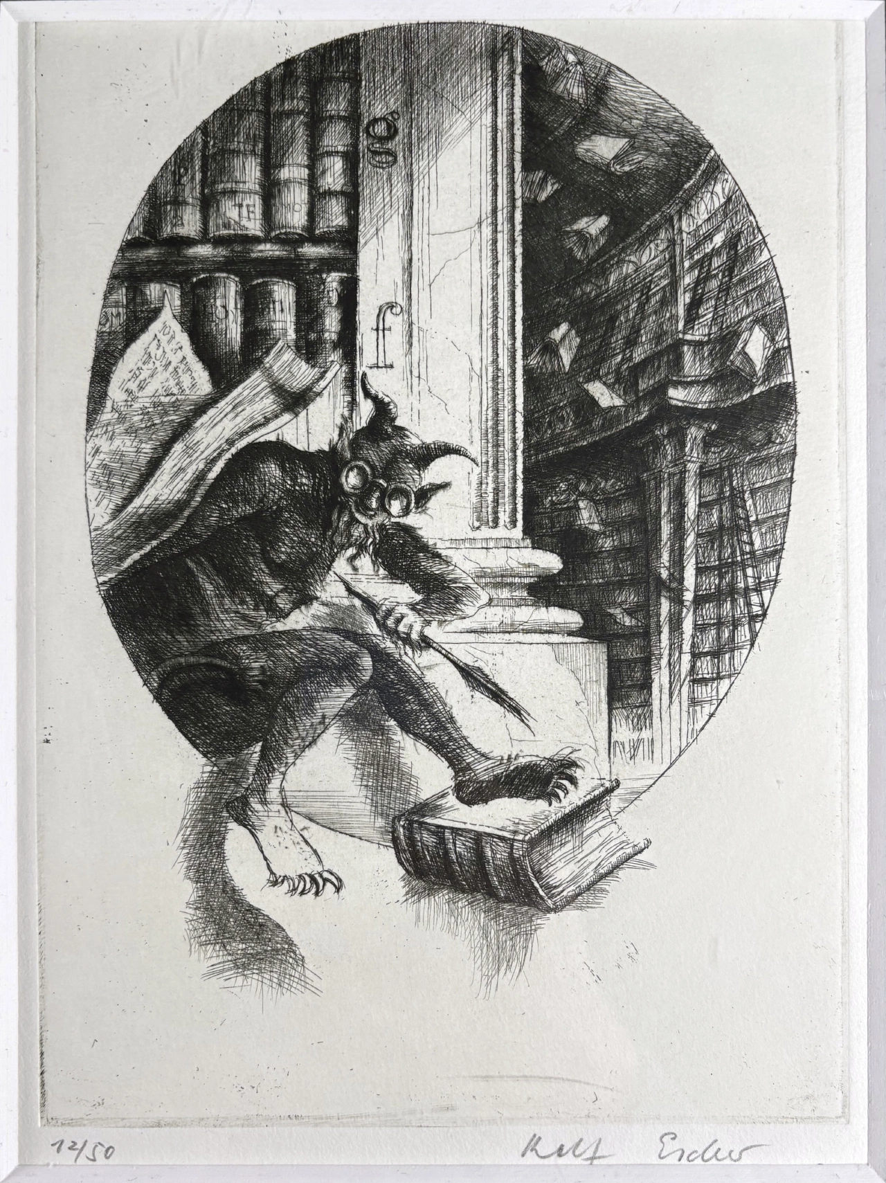 Etching by Rolf Escher (*1936)