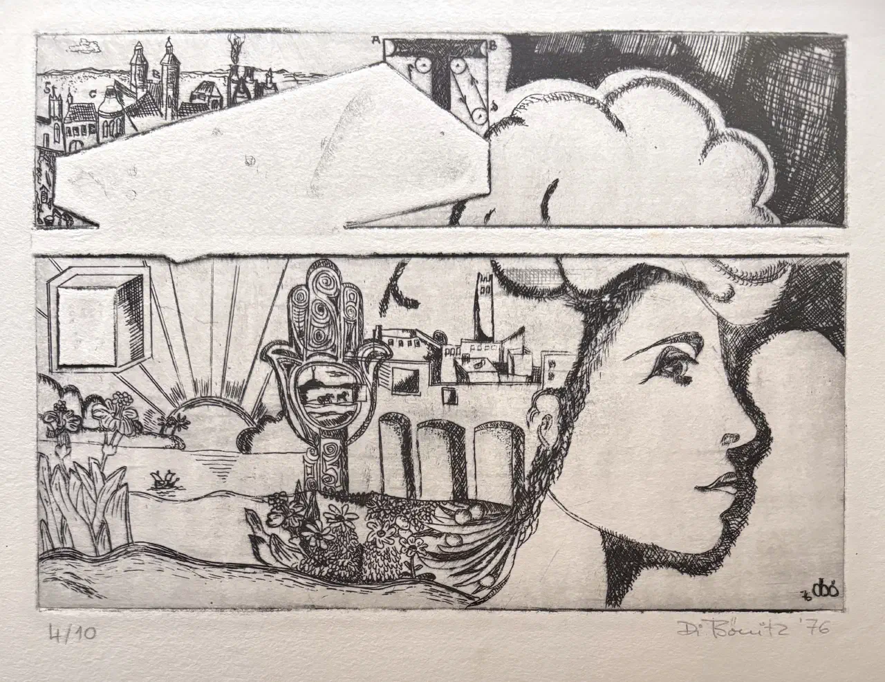 Etching by Helmut Bönitz (1914-1999)