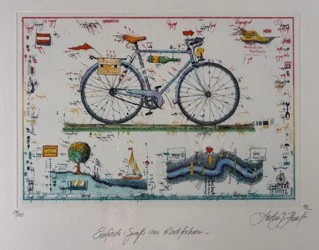 Colour etching by Leslie G. Hunt (*1954)