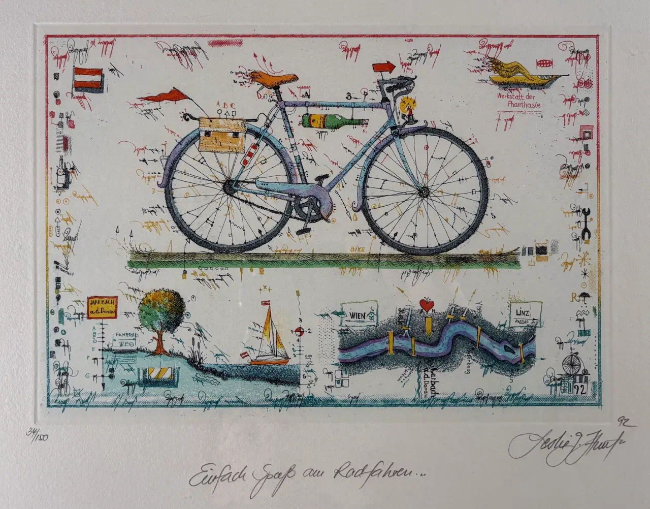 Colour etching by Leslie G. Hunt (*1954)