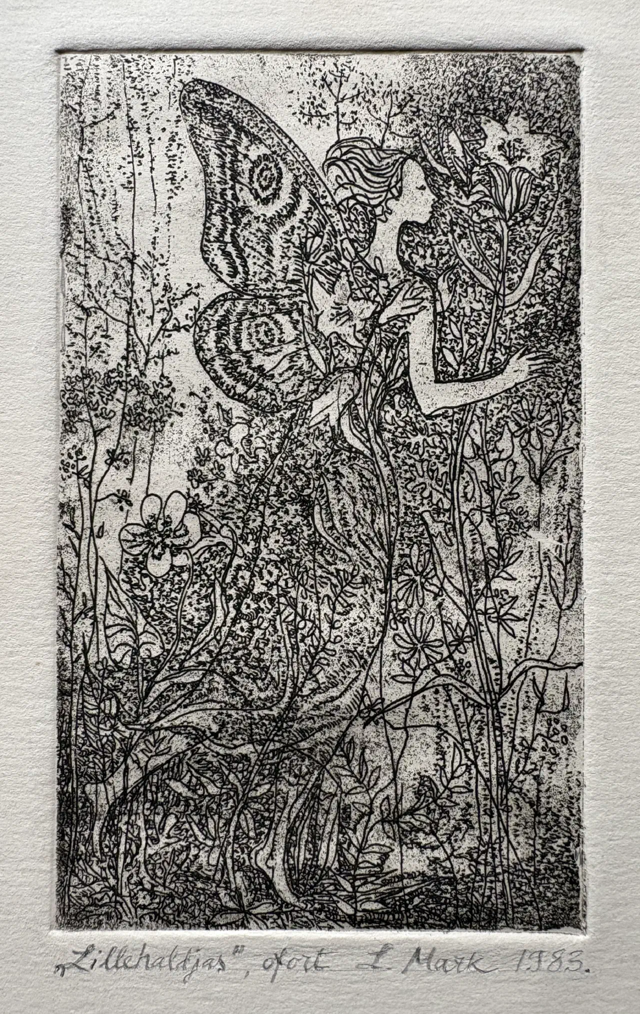 Etching "Lillehaldjas" by Lüüdia Vallimäe-Mark (1925-2004)