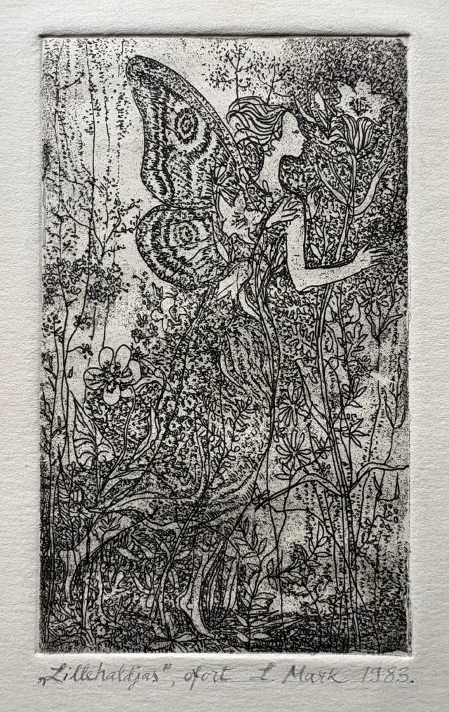 Etching "Lillehaldjas" by Lüüdia Vallimäe-Mark (1925-2004)