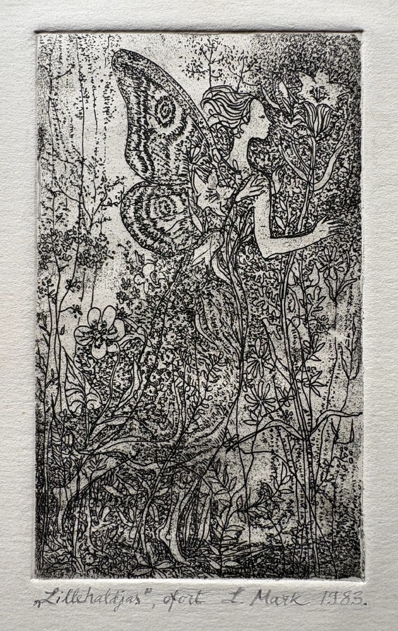 Radierung "Lillehaldjas" von Lüüdia Vallimäe-Mark (1925-2004)