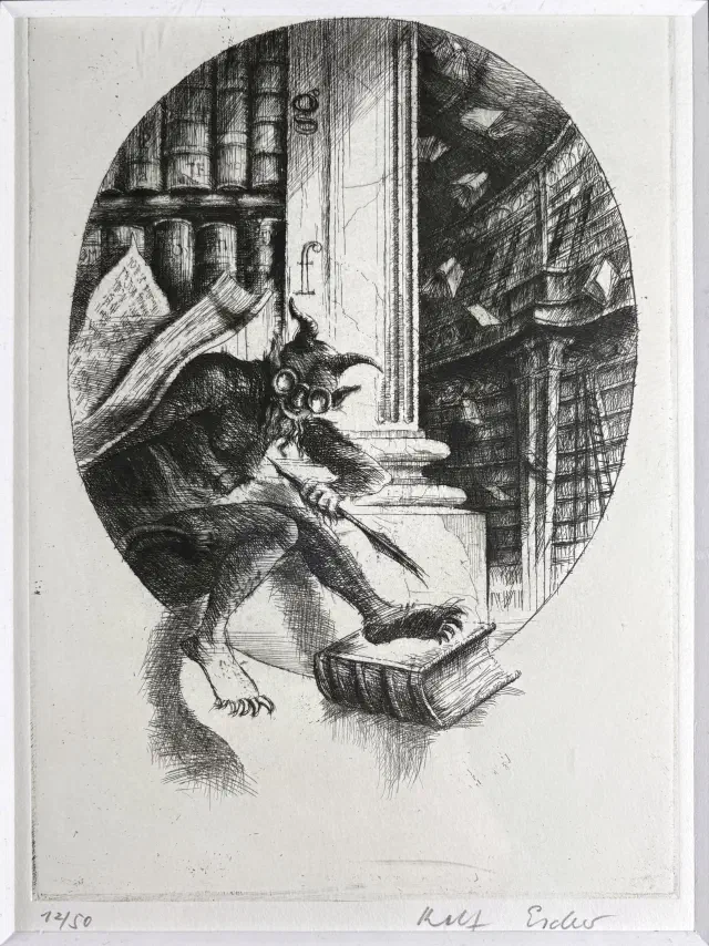 Etching by Rolf Escher (*1936)