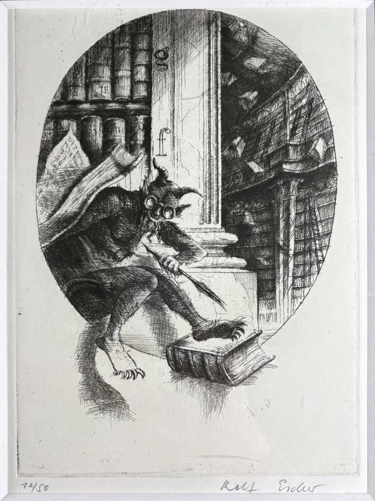 Etching by Rolf Escher (*1936)